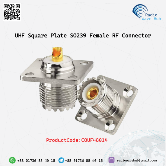 Picture of UHF Square Plate SO239 Female RF Connector